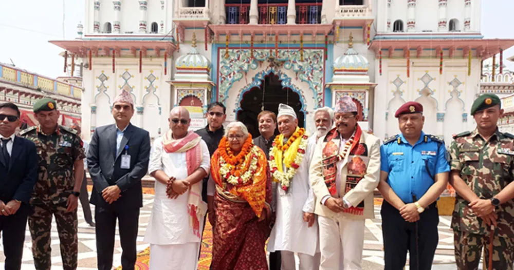 जनकपुरमा प्रधानमन्त्री कार्कीको जानकी मन्दिर दर्शन, धार्मिक पर्यटन प्रवर्द्धनमा जोड